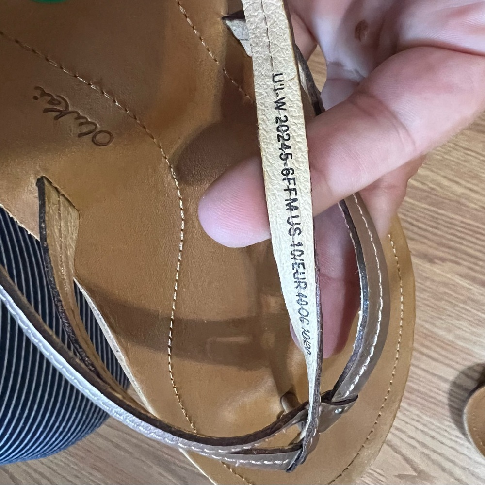 Olukai U’I Women's Tan Sandals with Rose Gold Straps Size 10 - Picture 6 of 9